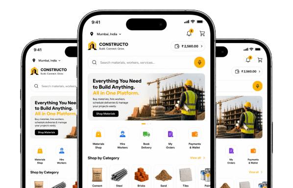 Constructo app mockups