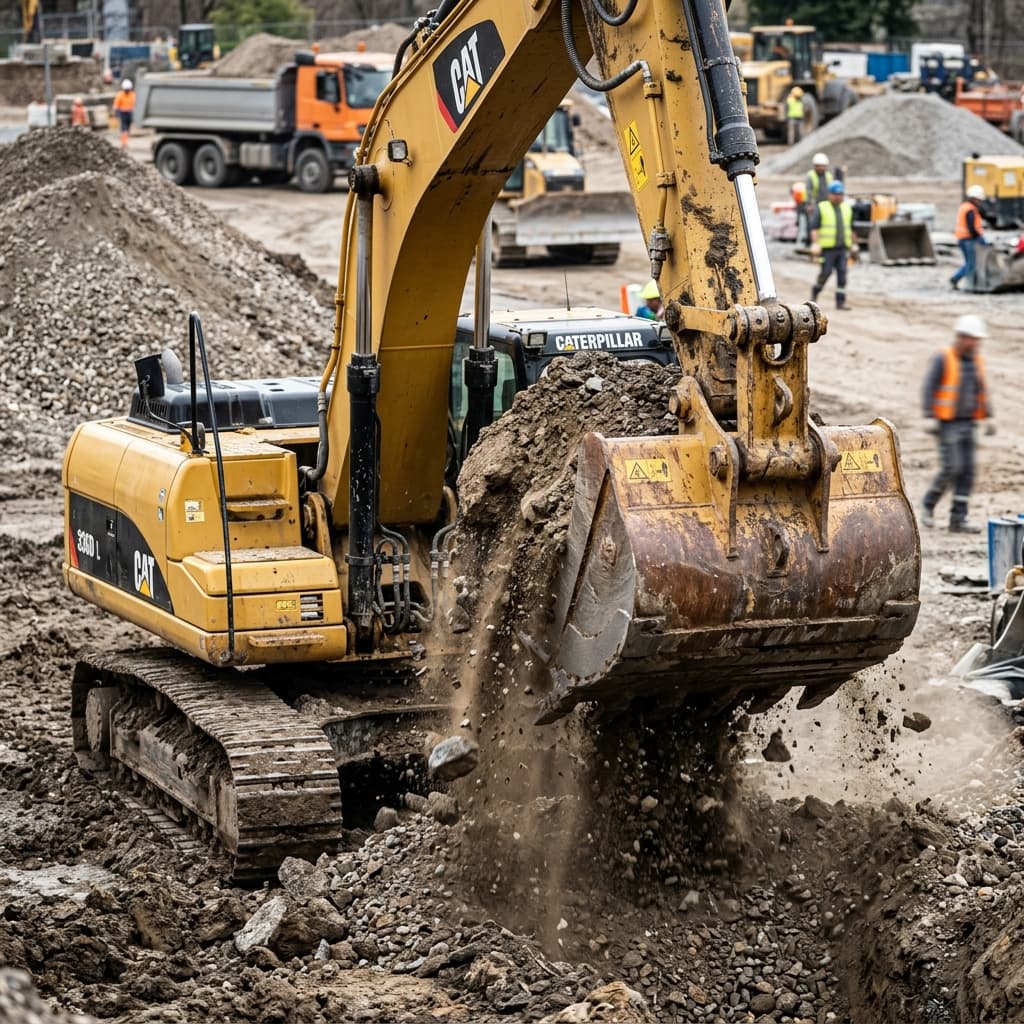 Excavator at work
